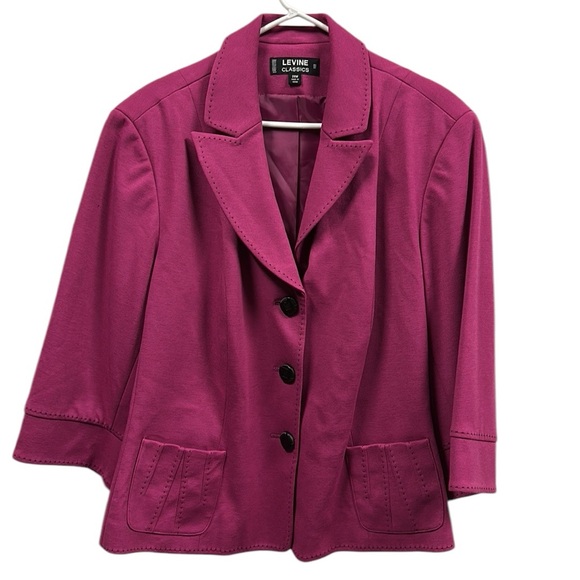 Larry Levine Classics 3 Quarter Sleeve Knit Jacket with Pockets Plus Size 28W - Picture 9 of 12